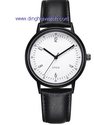 Leather watch with PU strap Leather watch with PU strap