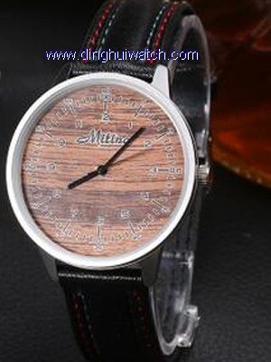 Leather watch with PU strap Leather watch with PU strap