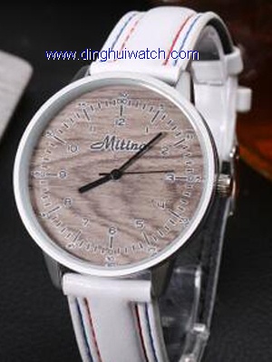 Leather watch with PU strap Leather watch with PU strap