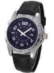 Black dial and strap alloy watch