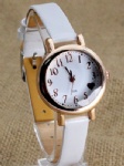 Fashion lady watch with IPG plating and leather strap