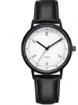 Leather watch with PU strap