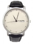 Leather watch with PU strap and calendar