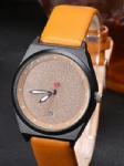 Leather watch fashion alloy quartz watch