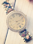 Fashion stone watch alloy watch