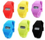 Fashion digital watch with silicone strap