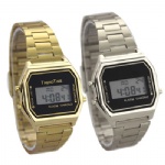 Fashion digital watch with steel strap