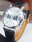 Alloy watch with 2 square imitation eyes on dial