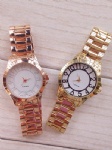 Alloy case with Arabic numerals steel band watch